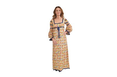 Lot 49 - JEAN VARON BY JOHN BATES PRINTED COTTON MAXI DRESS