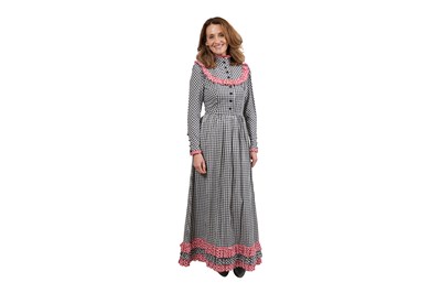 Lot 51 - NETTIE VOGUES PRAIRIE-STYLE GINGHAM MAXI DRESS