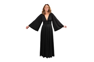 Lot 32 - ROLAND KLEIN AT MARCEL FENEZ BLACK MAXI EVENING DRESS