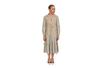 Lot 36 - DAVID SILVERMAN CHECKED BRUSHED COTTON DAY DRESS
