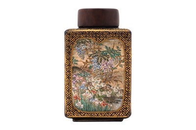 Lot 195 - A JAPANESE MINIATURE SATSUMA TEA CADDY, KINKOZAN WORKSHOP