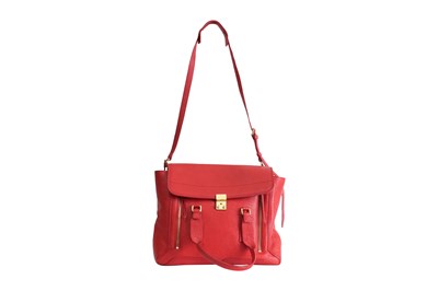 Lot 135 - A PHILLIP LIM 'PASHLI' RED PEBBLED LEATHER SATCHEL BAG