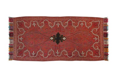 Lot 185 - A LONG WOOL SIGNED KASHMIRI SHAWL (DOCHALLA)