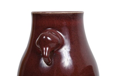 Lot 12 - A CHINESE JUN-TYPE VASE, A SANG DE BOEUF HU VASE AND AN INCENSE BURNER