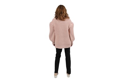 Lot 81 - A FENDI HAND-KNITTED WOOL DUSK-PINK RIBBED TURTLENECK SWEATER, WITH TAGS