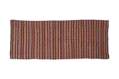 Lot 186 - A KASHMIRI STRIPED (KHAT-RAST) LONG WOOL SHAWL