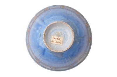 Lot 12 - A LAJVARDINA GILDED POTTERY BOWL