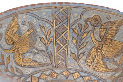 Lot 12 - A LAJVARDINA GILDED POTTERY BOWL