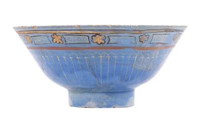 Lot 12 - A LAJVARDINA GILDED POTTERY BOWL
