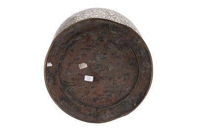 Lot 45 - A LARGE DAMASCUS SILVER INLAID BRASS LIDDED VASE