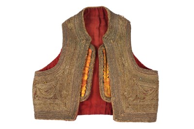 Lot 225 - AN OTTOMAN BALKANS EMBROIDERED CHILD'S WAISTCOAT (JELEK)