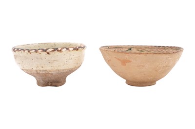 Lot 9 - TWO AFGHAN BAMIYAN GLAZED POTTERY BOWLS