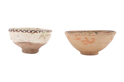 Lot 9 - TWO AFGHAN BAMIYAN GLAZED POTTERY BOWLS