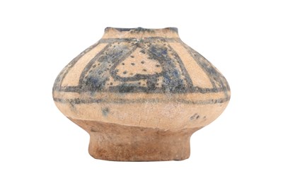 Lot 13 - A PERSIAN SULTANABAD POTTERY INKWELL