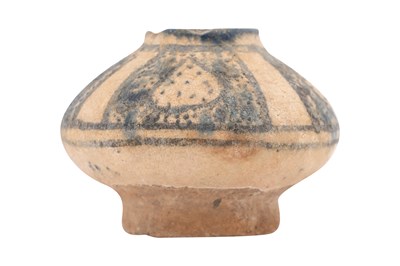 Lot 13 - A PERSIAN SULTANABAD POTTERY INKWELL