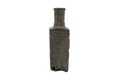 Lot 23 - A RARE FATIMID BRONZE PERFUME OR EYELINER FLASK