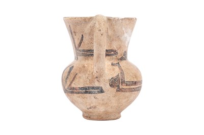 Lot 5 - A SMALL SAMANID POTTERY JUG WITH KUFIC CALLIGRAPHY