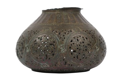 Lot 25 - A SAMANID PIERCED BRONZE VASE