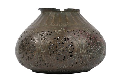 Lot 25 - A SAMANID PIERCED BRONZE VASE