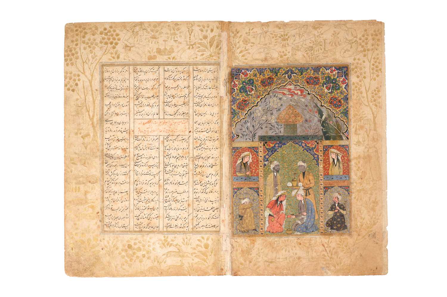 Lot 58 - A LATE SAFAVID ILLUSTRATED BIFOLIO