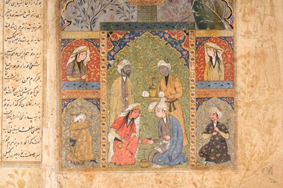 Lot 58 - A LATE SAFAVID ILLUSTRATED BIFOLIO