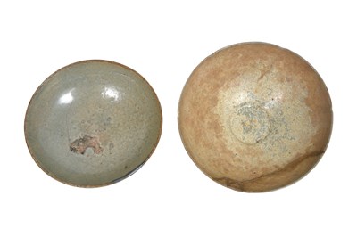 Lot 17 - TWO KOREAN CELADON-GLAZED POTTERY BOWLS