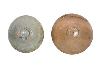 Lot 17 - TWO KOREAN CELADON-GLAZED POTTERY BOWLS