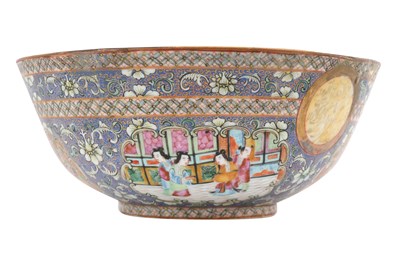 Lot 31 - A CHINESE CANTON FAMILLE ROSE BOWL AND A DISH FOR ZILL AL-SULTAN