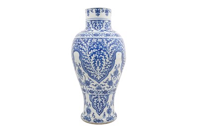 Lot 6 - A CHINESE BLUE AND WHITE BALUSTER VASE