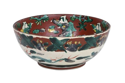 Lot 21 - A JAPANESE KOKUTANI 'DANCERS' BOWL