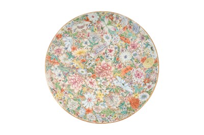 Lot 34 - A CHINESE FAMILLE ROSE 'MILLEFLEURS' DISH