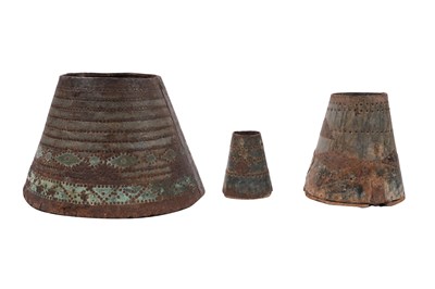 Lot 260 - THREE EGYPTIAN WOODEN GRAIN MEASURES
