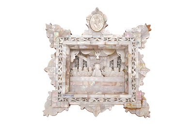 Lot 246 - A MOTHER-OF-PEARL CARVING OF THE LAST SUPPER