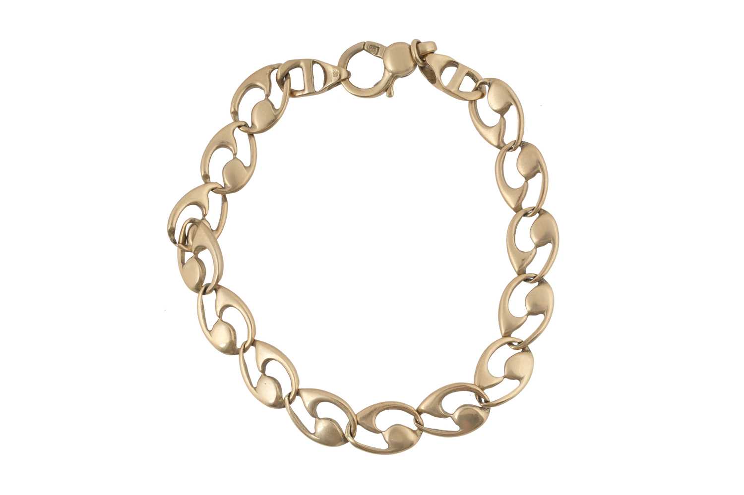 Lot 37 - A 9CT GOLD FANCY LINK BRACELET