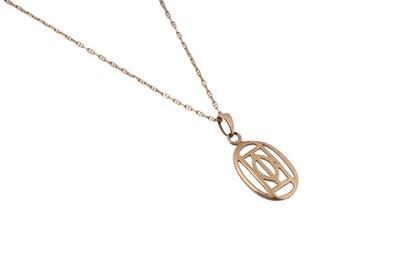 Lot 23 - A 9CT GOLD MACKINTOSH PENDANT AND CHAIN