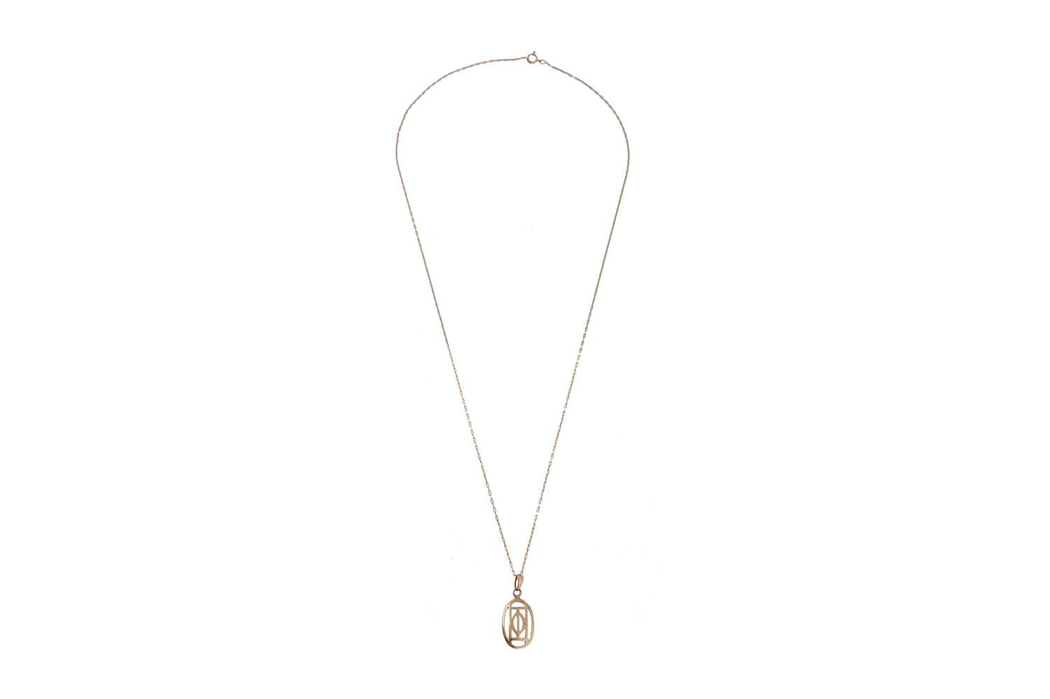 Lot 23 - A 9CT GOLD MACKINTOSH PENDANT AND CHAIN