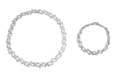 Lot 30 - A BOXED SWAROVSKI CRYSTAL IRENE COLLIER NECKLACE AND BRACELET SUITE