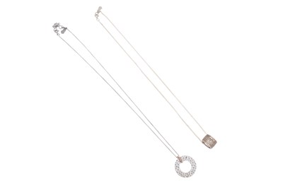 Lot 21 - TWO BOXED SILVER CLOGAU NECKLACE AND PENDANTS