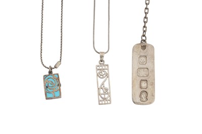 Lot 22 - TWO SILVER NECKLACES AND A SILVER KEYCHAIN