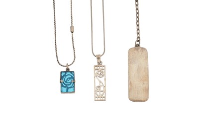 Lot 22 - TWO SILVER NECKLACES AND A SILVER KEYCHAIN