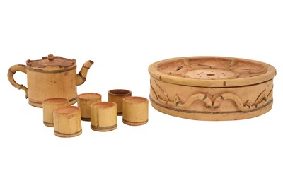 Lot 76 - A CHINESE YIXING ZISHA TEA SET BY ZHOU DINGFANG (1965 - )