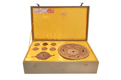 Lot 76 - A CHINESE YIXING ZISHA TEA SET BY ZHOU DINGFANG (1965 - )