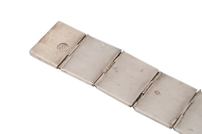 Lot 66 - AN IRANIAN SILVER AND ENAMEL PANEL BRACELET