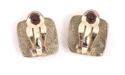 Lot 71 - A PAIR OF BOXED CHANEL POURED ORANGE GLASS AND GILT METAL CLIP EARRINGS