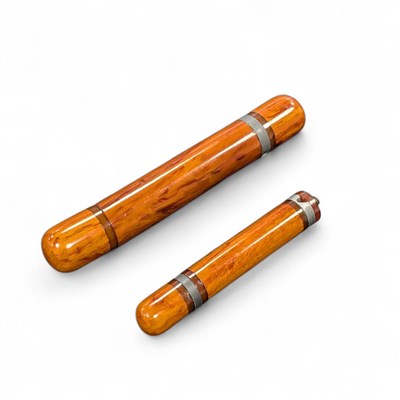 Lot 21 - TWO ART DECO STYLE AMBER COLOURED BAKELITE DRAWER HANDLES