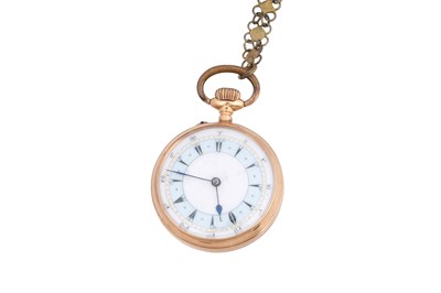 Lot 2 - A 14CT GOLD DOUBLE FACED KEYLESS WIND POCKET WATCH