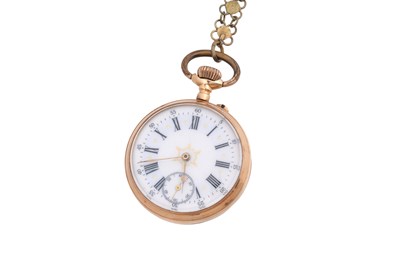 Lot 2 - A 14CT GOLD DOUBLE FACED KEYLESS WIND POCKET WATCH
