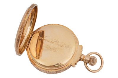 Lot 4 - AN 18CT GOLD AMERICAN WATCH CO. OPEN FACED KEYLESS WIND POCKET WATCH