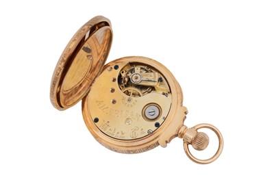 Lot 4 - AN 18CT GOLD AMERICAN WATCH CO. OPEN FACED KEYLESS WIND POCKET WATCH