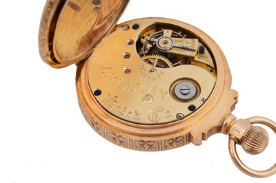 Lot 4 - AN 18CT GOLD AMERICAN WATCH CO. OPEN FACED KEYLESS WIND POCKET WATCH